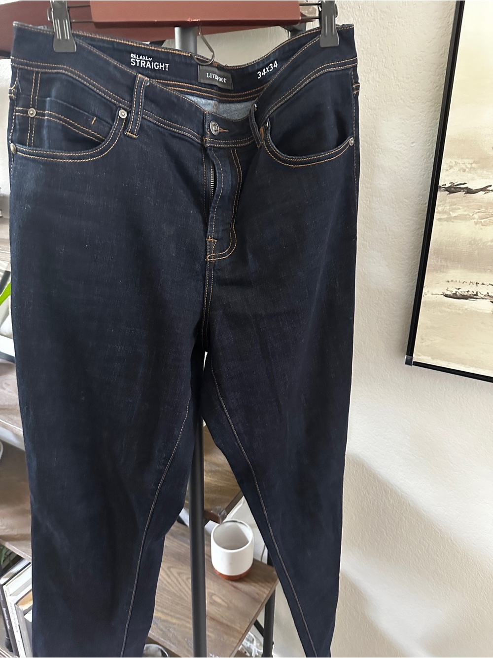 Liverpool Men's Dark Relaxed Straight Jeans